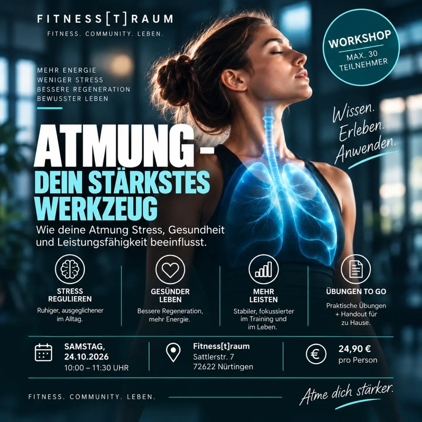 wir tun es jeden Tag rund 20.000 Mal – meistens, ohne auch nur einen Gedanken daran zu verschwenden:  Wir atmen.  Dabei kann unsere Atmung viel mehr, als unsere